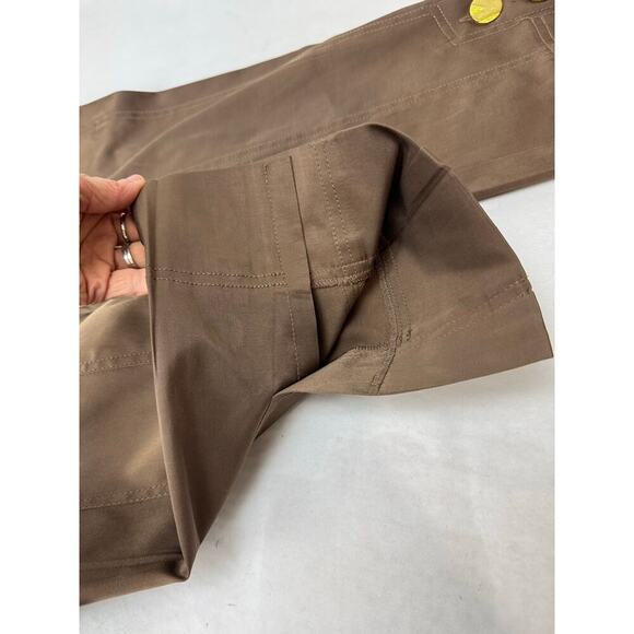 Vintage Y2K Dress Capri Pants Business Casual Cache Gold Buttons - Size 6 - Picture 9 of 11